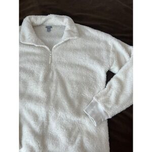 Aerie Cream Sherpa Quarter Zip-Up Pullover Oversized‎ Jacket Size S